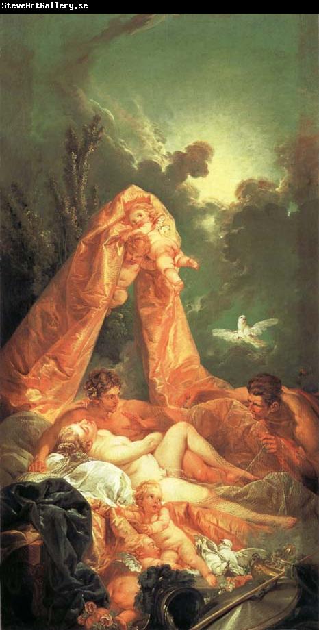 Francois Boucher Mars and Venus Surprised by Vulcan